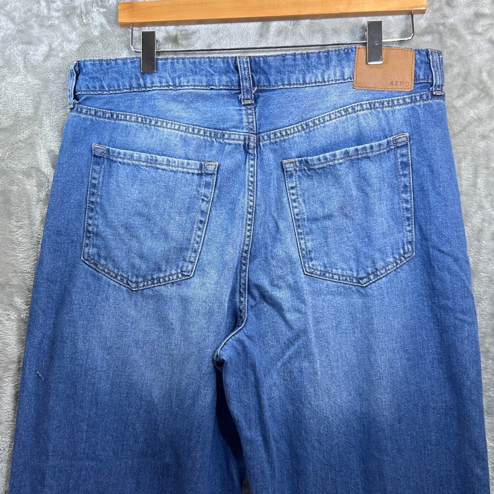 Aeropostale Womens High Rise Wide Leg Jeans Blue Medium Wash Cotton Size 12 - Picture 5 of 9